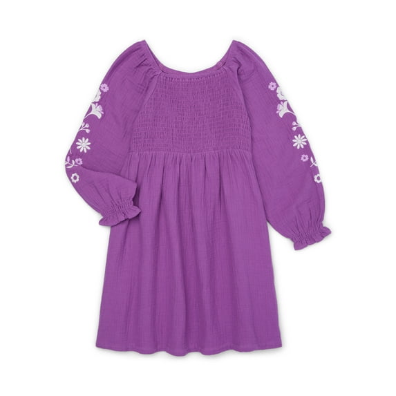 Zac Kids by Zac Posen Girls Embroidered Long Sleeve Smocked Dress, Sizes 4-18