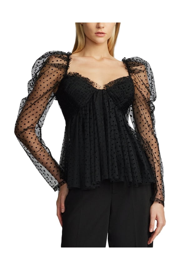 womens  Dotted Tulle Top, 2