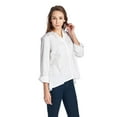 thumbnail image 1 of Zac Rachel Women's Long Sleeve Button Down Woven/Knit Top - White - Small, 1 of 3