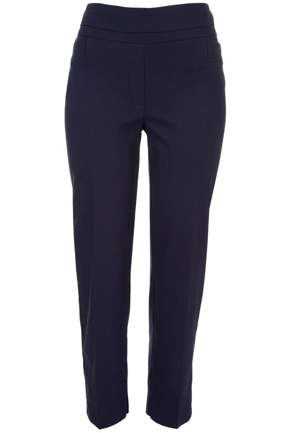 Womens Solid Slim Millennium Ankle Pants 8 Navy blue