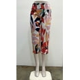 thumbnail image 1 of Zac & Rachel Womens printed pull on stretch Capri with silts on hem , White/Poppy/Pink , 6, 1 of 1
