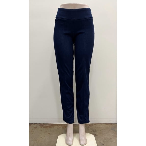 Zac & Rachel Womens pull on stretch Denim type Pants , Dark Wash , M