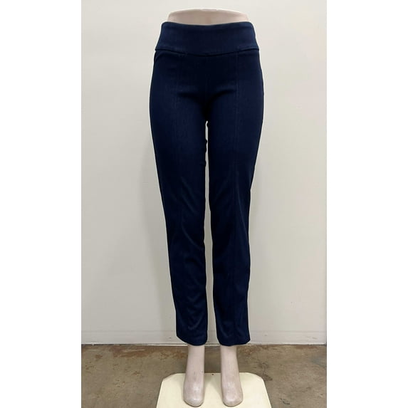 Zac & Rachel Womens pull on stretch Denim type Pants , Dark Wash , S