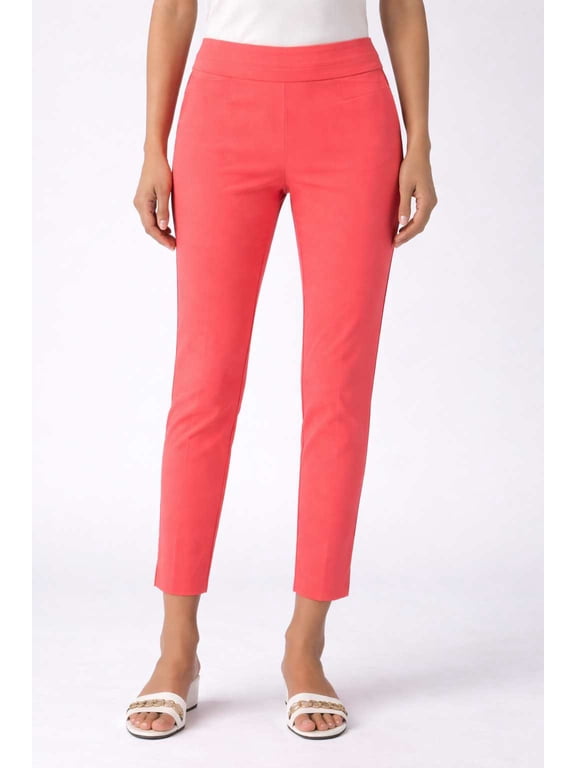 Womens solid pull on stretch slim ankle length Pants