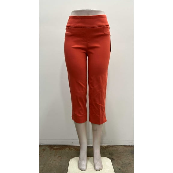 Zac & Rachel pull on stretch slim leg Capri , Coral , 6