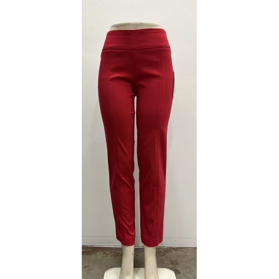 Zac & Rachel solid pull on stretch Pants , Red , 6