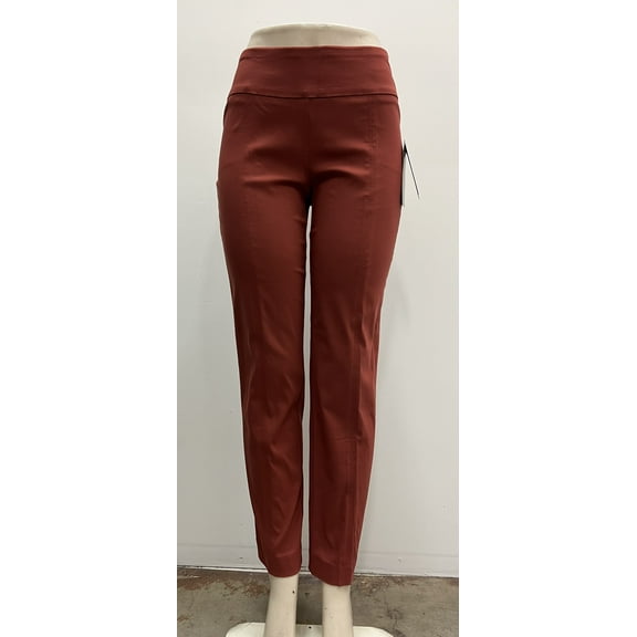 Zac & Rachel solid pull on stretch Pants , Russet , 14