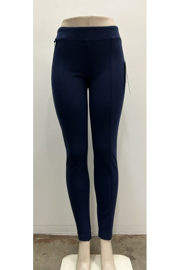 solid pull on stretch slim leg Pants , Peacoat , S