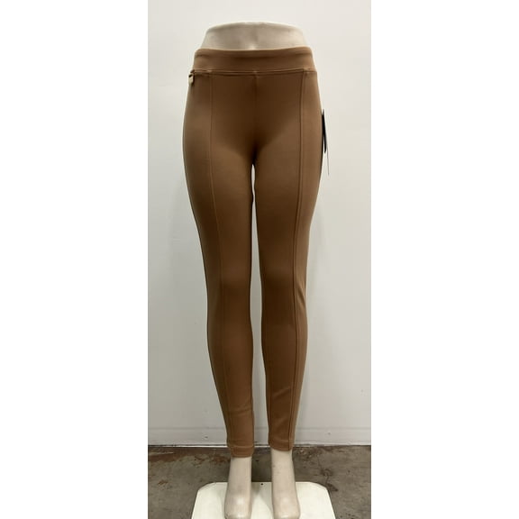 Zac & Rachel solid pull on stretch slim leg Pants , Tobacco Brown , XL