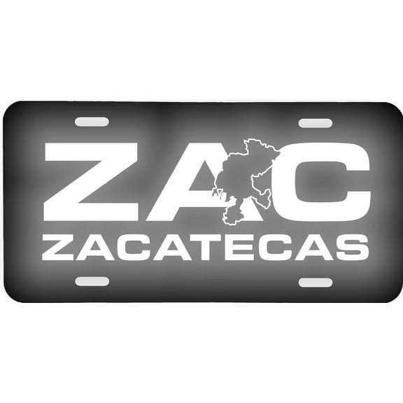 Zacatecas Mexico Aluminum Vanity License Plate, 6'' x 12'' Reflective Lettering & Graphics, Tourist Souvenir Gift Sign