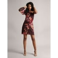 thumbnail image 1 of Zaccai Women's Wine Organza Floral Sheath Dress, 1 of 5