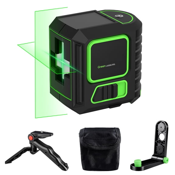 Zacenei Laser Level with Tripod,65 FT Self Leveling Cross Line Laser Leveler Tool w/ Rotatable 360 Magnetic Base,Pulse Mode,Green Laser Level for Picture Hanging,Home Renovation,Indoor Project,Black