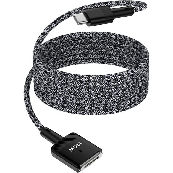 Zacenei USB-C to Magnetic 3 Cable 6ft,1Pack 140W MacBook Air Charger Nylon USB C Fast Charging Cable Type C to Mag-Safe Charger Cable Compatible for M4 MacBook Pro/Air M1 M2 M3(2021-2024 14"&16")