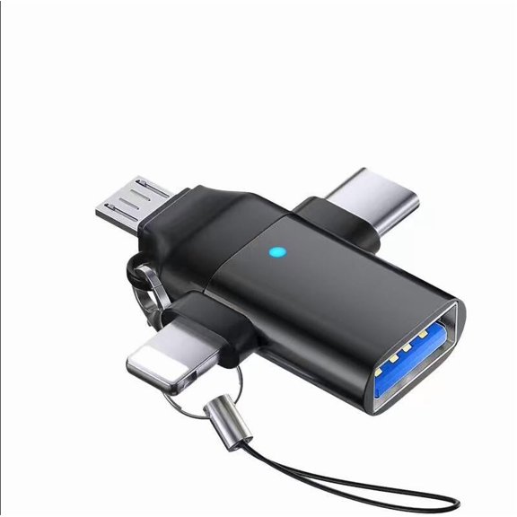 Zacenei USB to IOS Micro USB Type C Adapter,2Pack 3 in 1 OTG Adapter USB Female to Male Dongle Cord Compatible with iPhone Android Samsung iPad Air Mini Camera Card Reader Keyboard Mouse Flash Drive