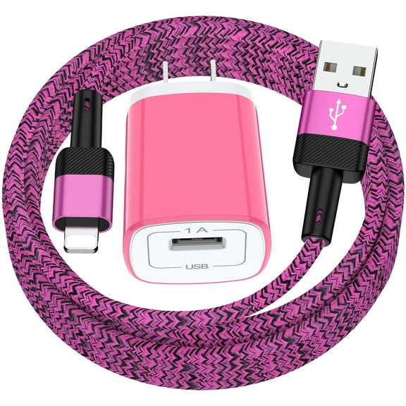 Zacenei iPhone Charger,1Pack USB Charger Block,1Pack iPhone Charging Cable 6ft,USB Wall Charger Power Adapter Plug USB Charger Cable Cord 6ft Compatible for iPhone 14 13 12 11 Fast Charging Block