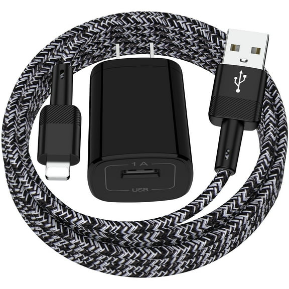 Zacenei iPhone Charger,1Pack USB Charger Block,1Pack iPhone Charging Cable 6ft,USB Wall Charger Power Adapter Plug USB Charger Cable Cord 6ft Compatible for iPhone 14 13 12 11 Fast Charging Block