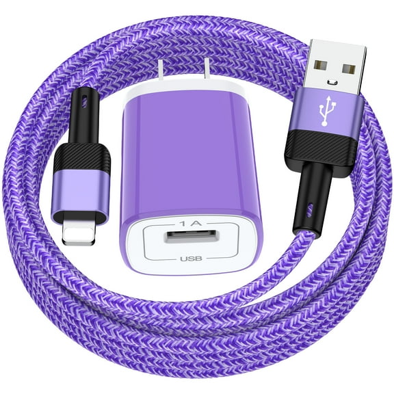 Zacenei iPhone Charger,1Pack USB Charger Block,1Pack iPhone Charging Cable 6ft,USB Wall Charger Power Adapter Plug USB Charger Cable Cord 6ft Compatible for iPhone 14 13 12 11 Fast Charging Block