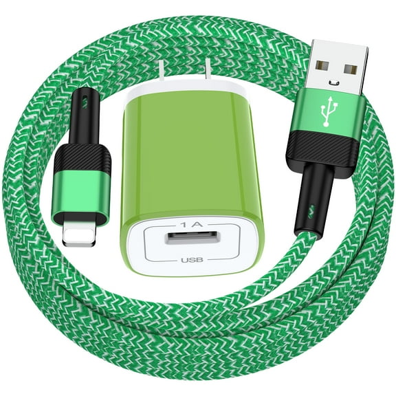 Zacenei iPhone Charger,1Pack USB Charger Block,1Pack iPhone Charging Cable 6ft,USB Wall Charger Power Adapter Plug USB Charger Cable Cord 6ft Compatible for iPhone 14 13 12 11 Fast Charging Block