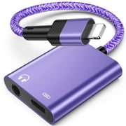 Zacenei iPhone Headphone Adapter,1PC 2-in-1 iPhone 3.5mm Headphone Jack&Fast Charge Adapter Auxiliary Audio Splitter Dongle Cable Charger Compatible with iOS iPhone 14/13/12/iPad,Support Calls