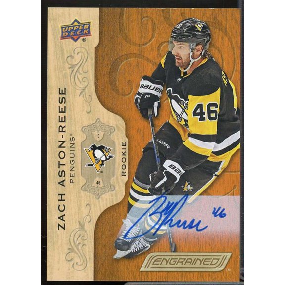 Zach Aston-Reese C Card 2018-19 Upper Deck Engrained Autographs #62