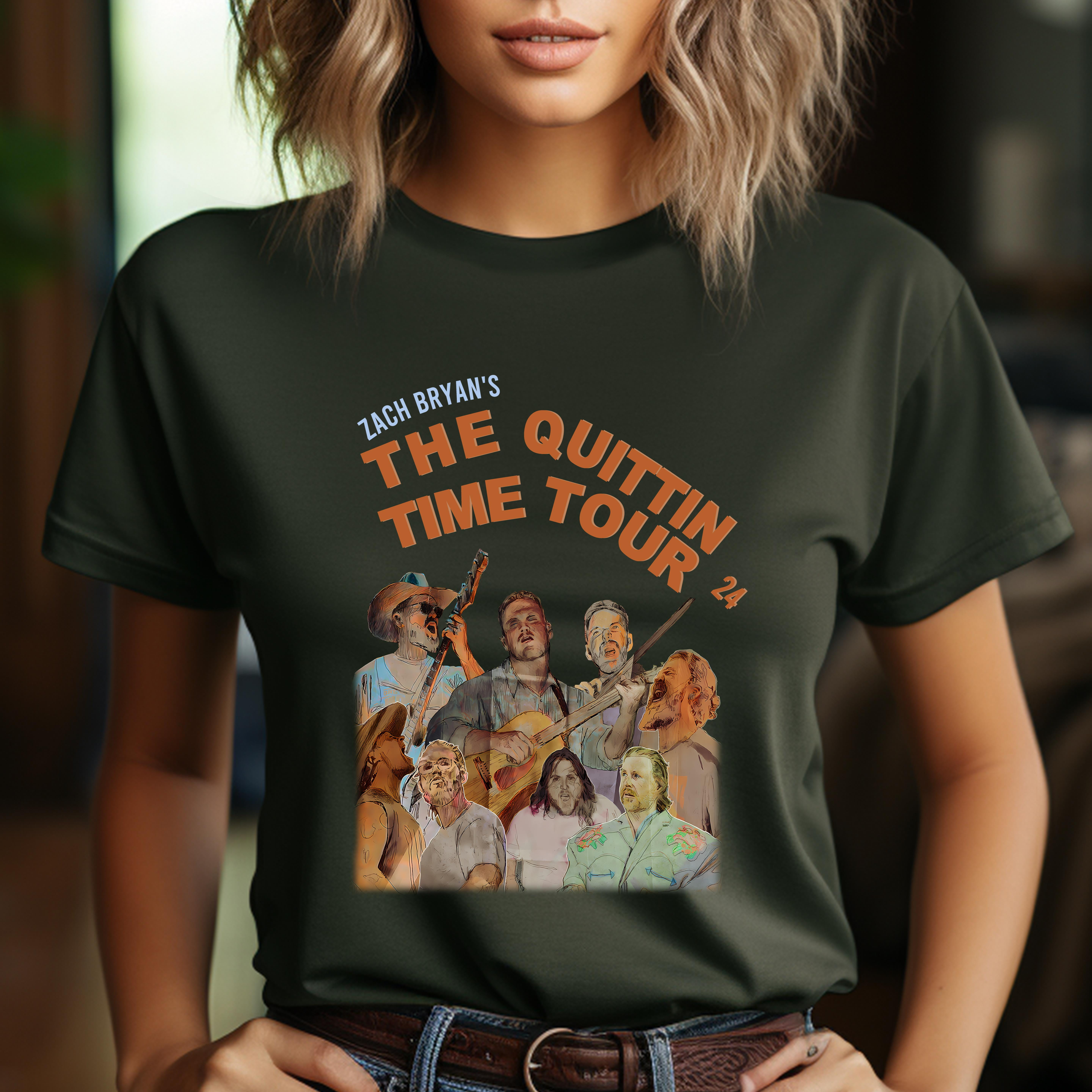 Zach Bryan The Quittin Time Tour 2024 Front And Back TShirt