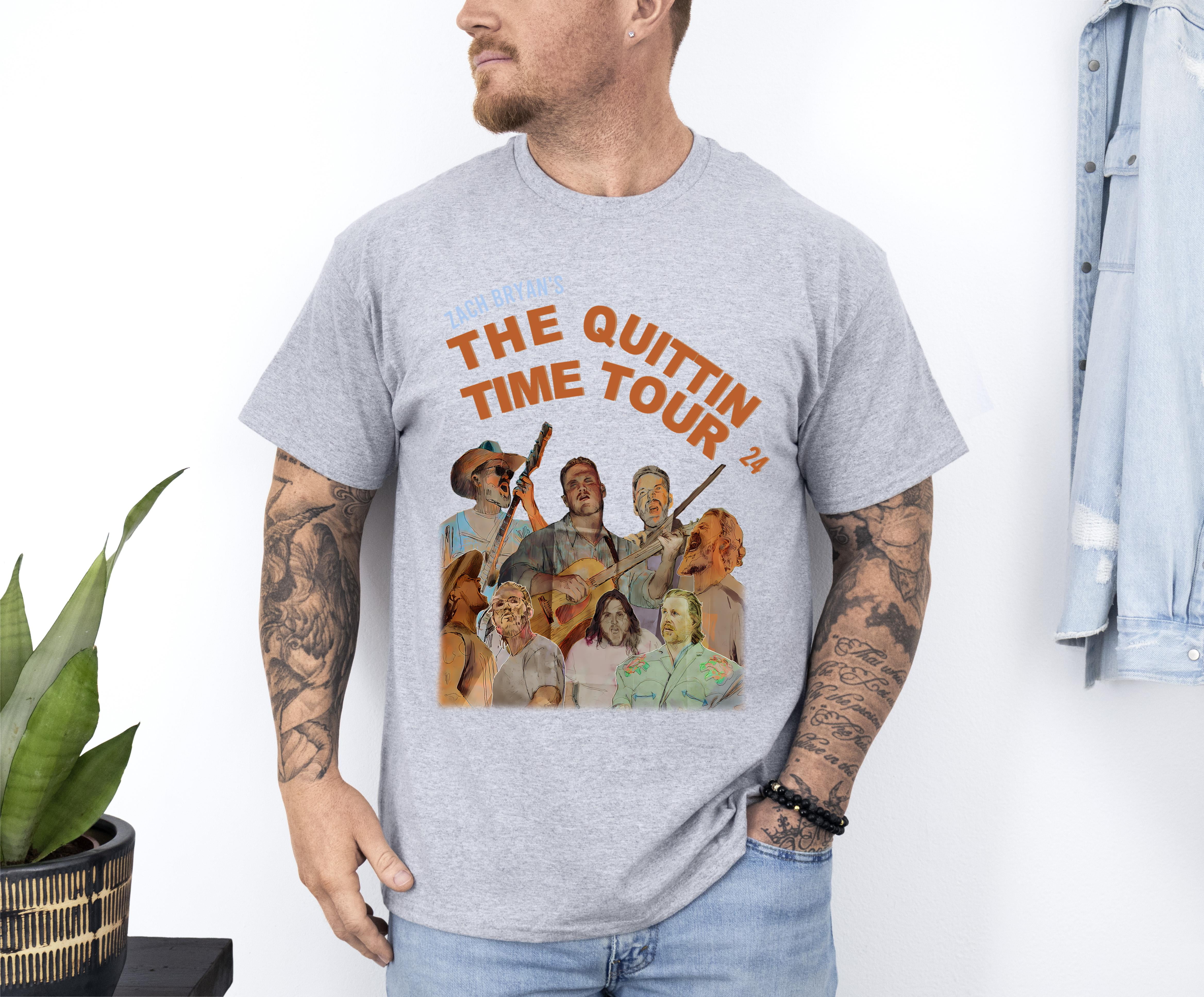Zach Bryan The Quittin Time Tour 2024 Front And Back TShirt