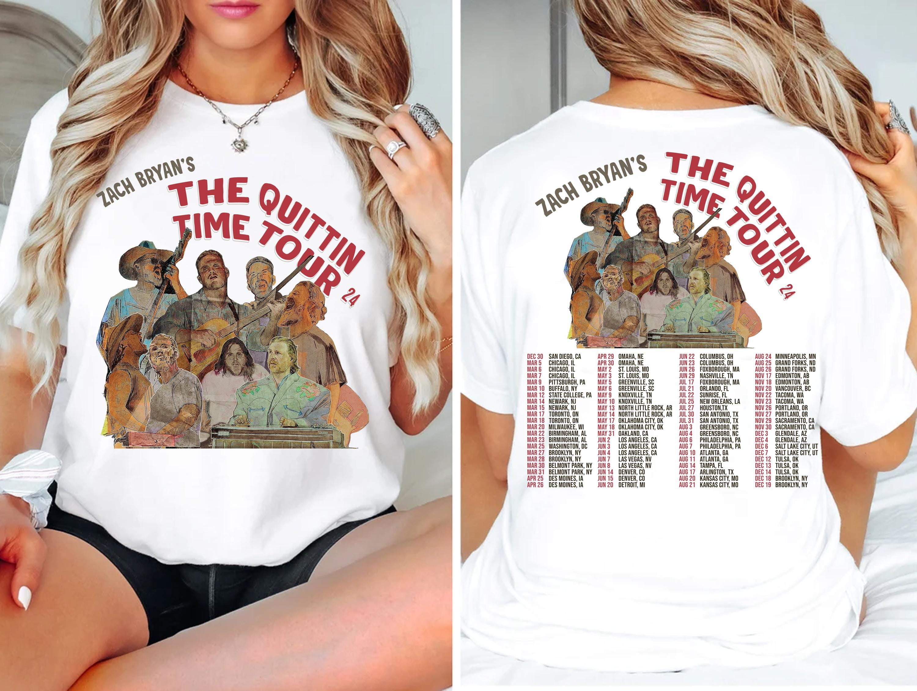 Zach Bryan The Quittin Time Tour 2024 Shirt Country Music Shirt Zach