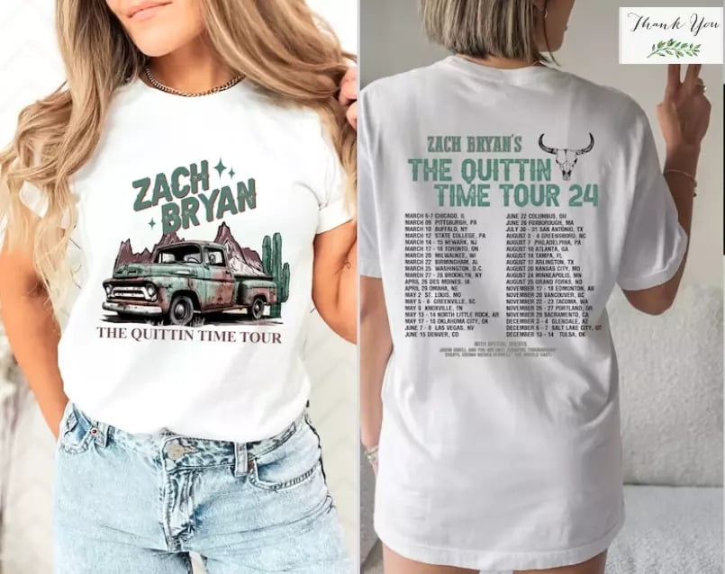 Zach Bryan The Quittin Time Tour 2024 Shirt For Fan Concert Country