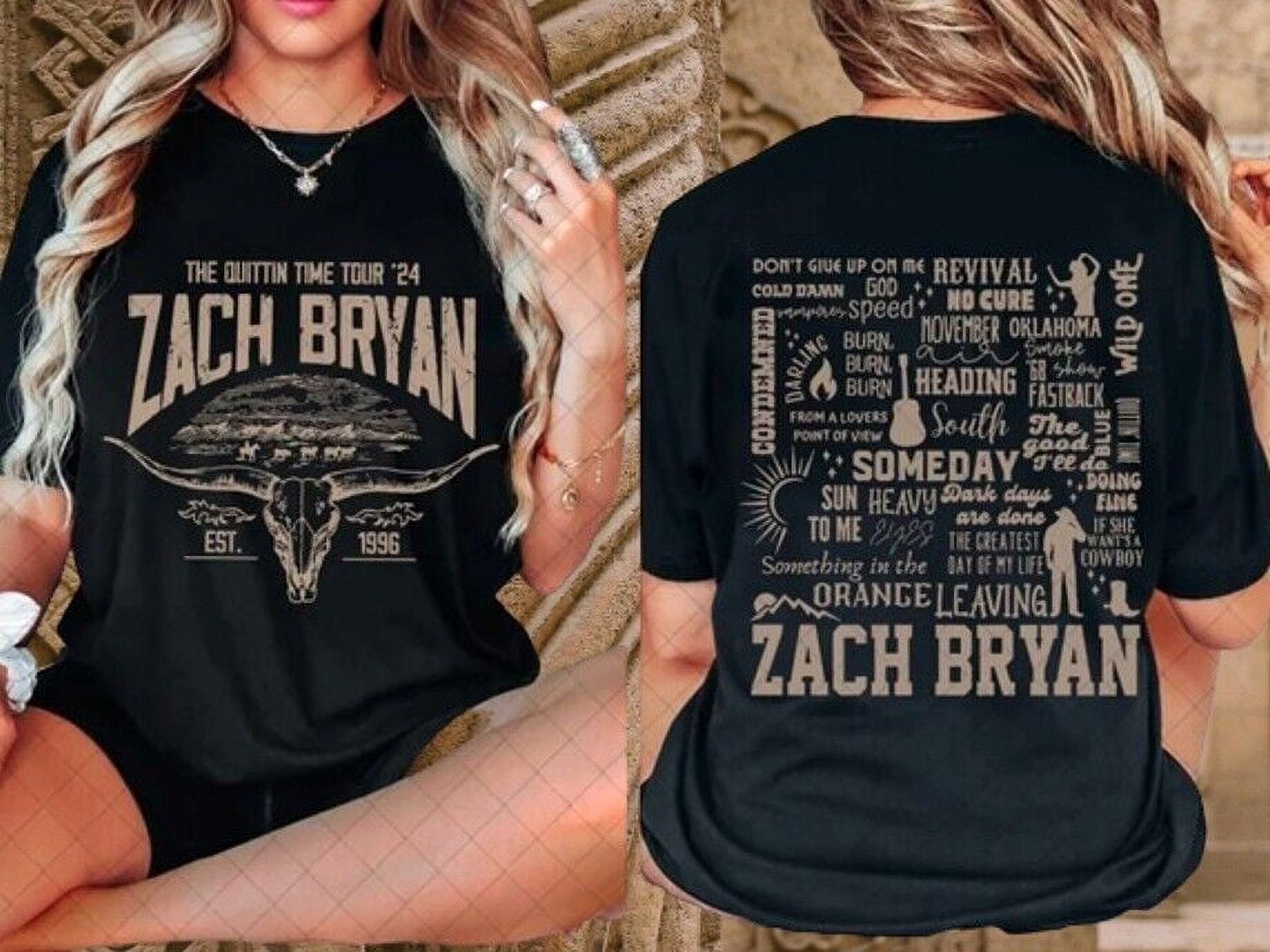 Zach Bryan Tour 2024 Quittin Time TShirt Music Vintage Fans S3xl