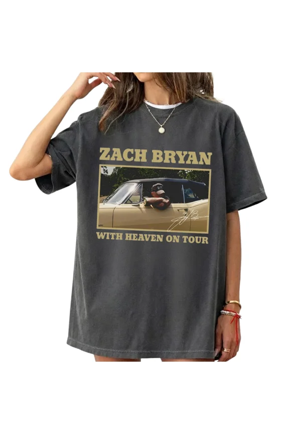 Zach Bryan Tour 2026 Shirt ZB With Heaven On Tour Vintage Tee