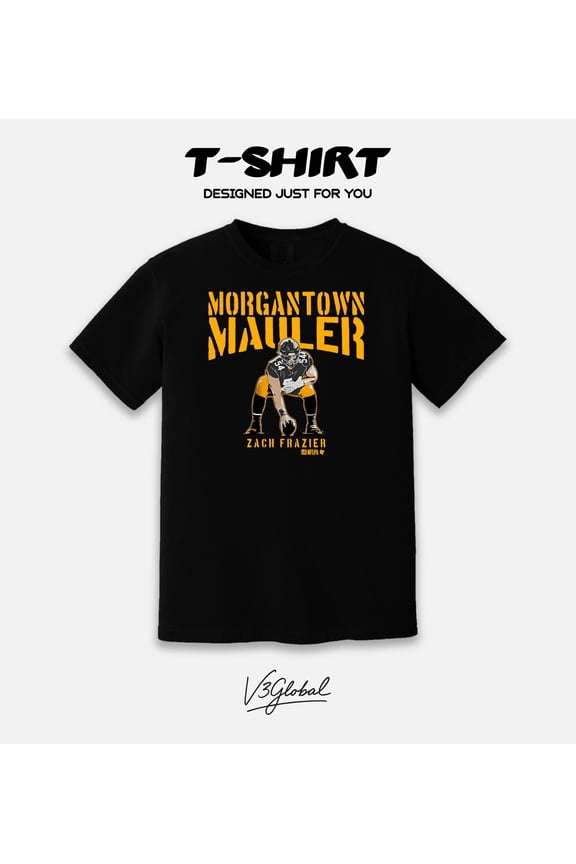 Zach Frazier Morgantown Mauler WVU Football OL Comfort Color T-Shirt, for men & women, up to size 4XL