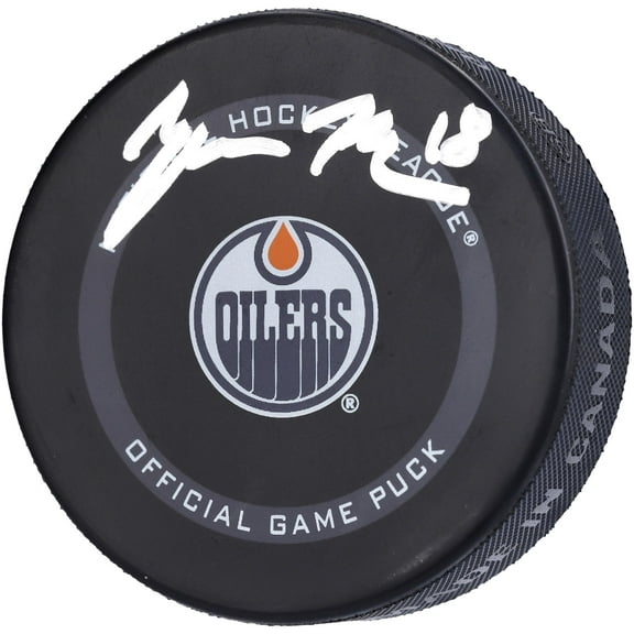 Zach Hyman Edmonton Oilers Autographed Official Game Puck - Fanatics Authentic Certified
