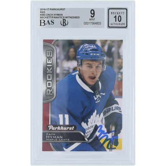 Zach Hyman Toronto Maple Leafs Autographed 2016-17 Upper Deck Parkhurst Red #363 Beckett Fanatics Witnessed Authenticated 9/10 Rookie Card - Fanatics Authentic Certified