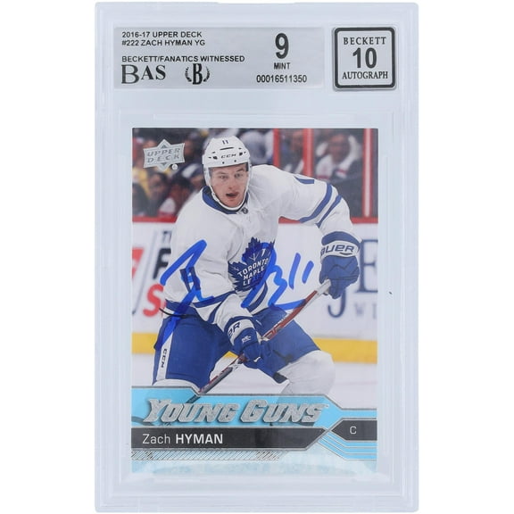 Zach Hyman Toronto Maple Leafs Autographed 2016-17 Upper Deck Series 1 Young Gungs #222 Beckett Fanatics Witnessed Authenticated 9/10 Rookie Card - Fanatics Authentic Certified