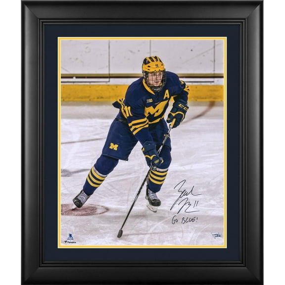 Zach Hyman Toronto Maple Leafs Framed Autographed 16" x 20" Michigan Wolverines Photograph with Go Blue! Inscription - Fanatics Authentic Certified