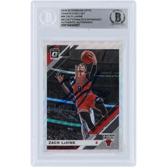 Zach LaVine Chicago Bulls Autographed 2019-20 Panini Donruss Optic Fanatics Box Set #64 Beckett Fanatics Witnessed Authenticated Card - Fanatics Authentic Certified