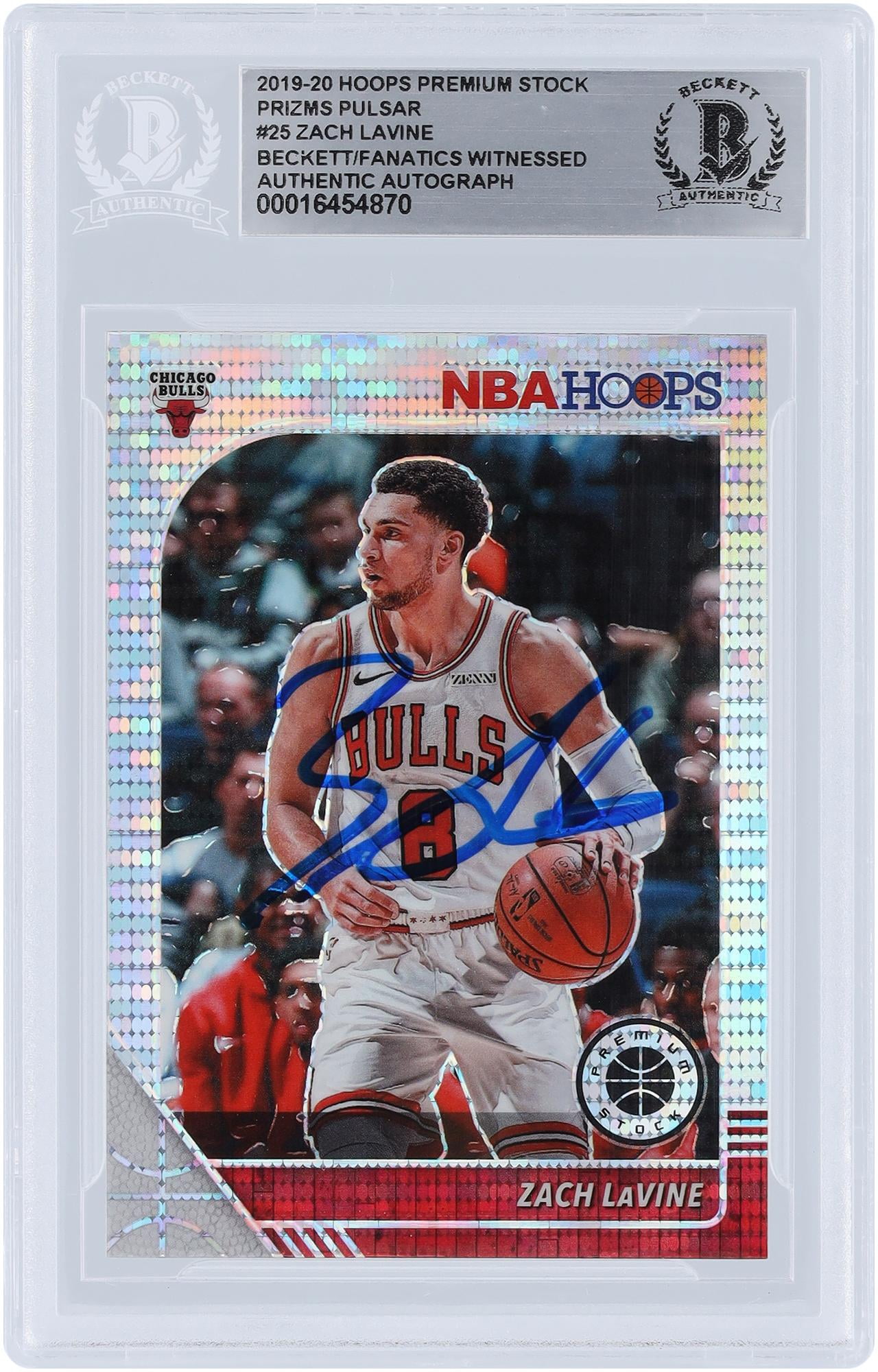 Zach LaVine Chicago Bulls Autographed 2019-20 Panini Hoops Premium