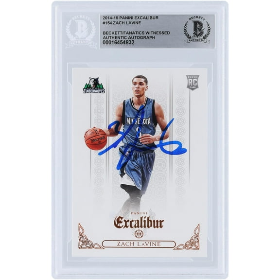 Zach LaVine Minnesota Timberwolves Autographed 2014-15 Panini Excalibur #154 Beckett Fanatics Witnessed Authenticated Rookie Card - Fanatics Authentic Certified