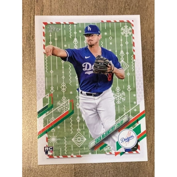 Topps 2021 Holiday Zach McKinstry Los Angeles Dodgers Trading Card