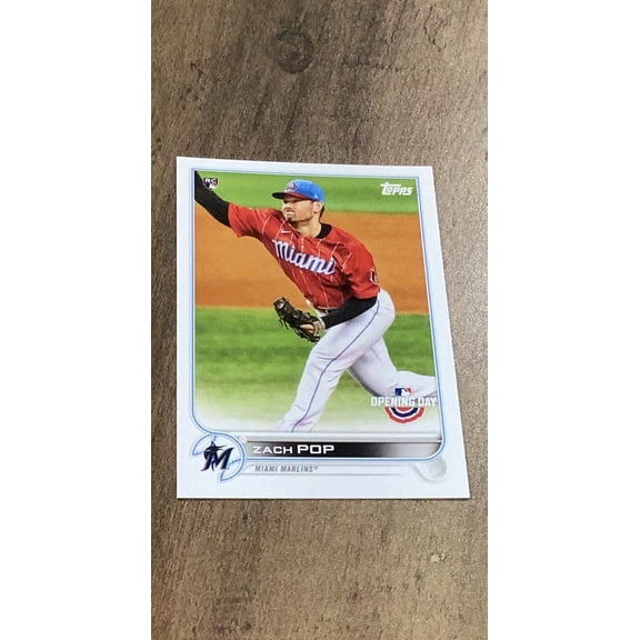 Zach Pop MLB Miami Marlins 2022 Topps Opening Day 204 RC Trading Card