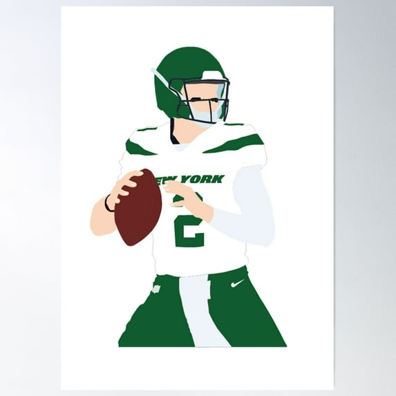 Zach Wilson "2" Jets Poster Wall Art, Modern Wall Decor, 24x36 UNFRAMED