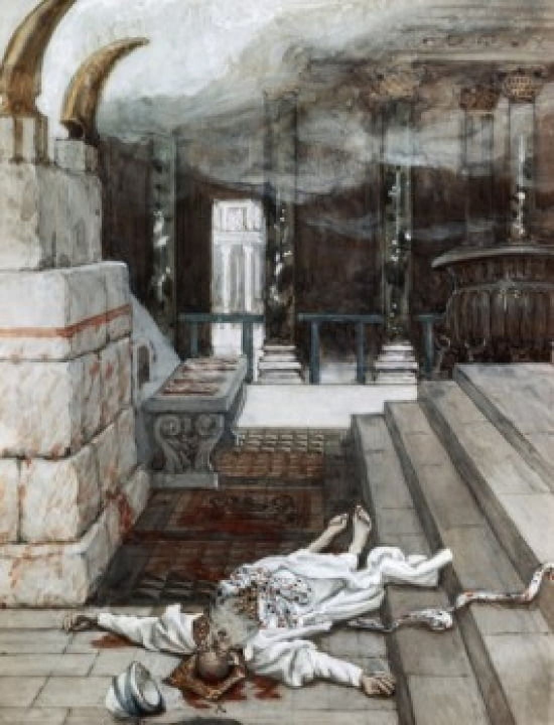 Zacharias Killed Between the Temple & the Altar James Tissot (1836-1902French) Canvas Art - James Tissot (24 x 36)