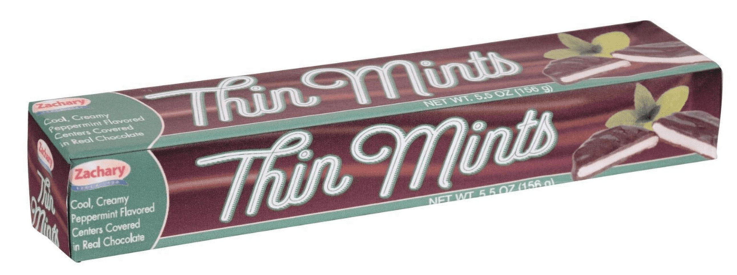 Zachary (1) Box Thin Mints - Cool Creamy Peppermint Flavored Centers Covered in Real Chocolate - Net Wt. 5.5 oz