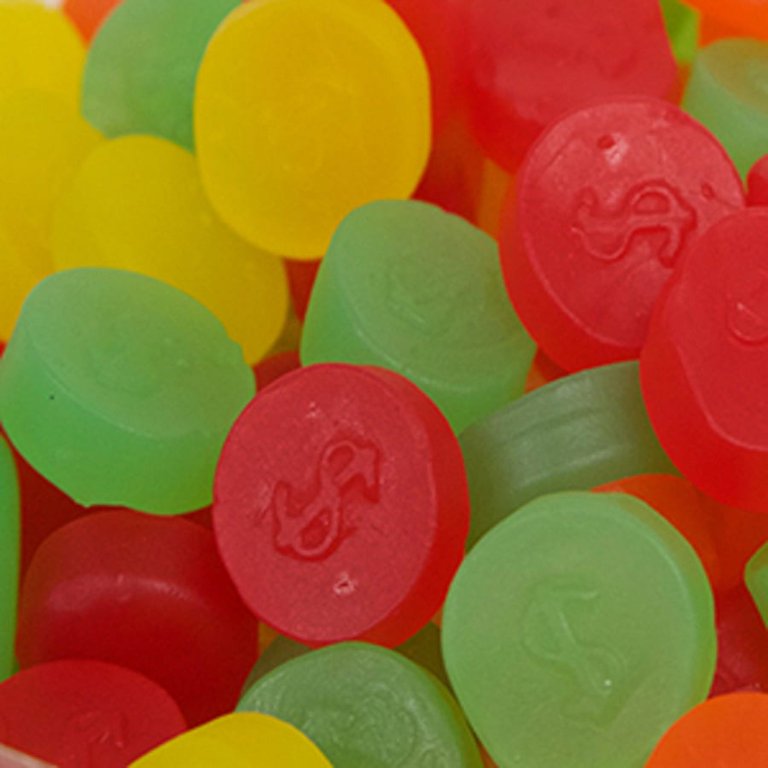 Zachasry Assorted Fruit Juju Coins Gummy Candy, Chewy Variety, 1
