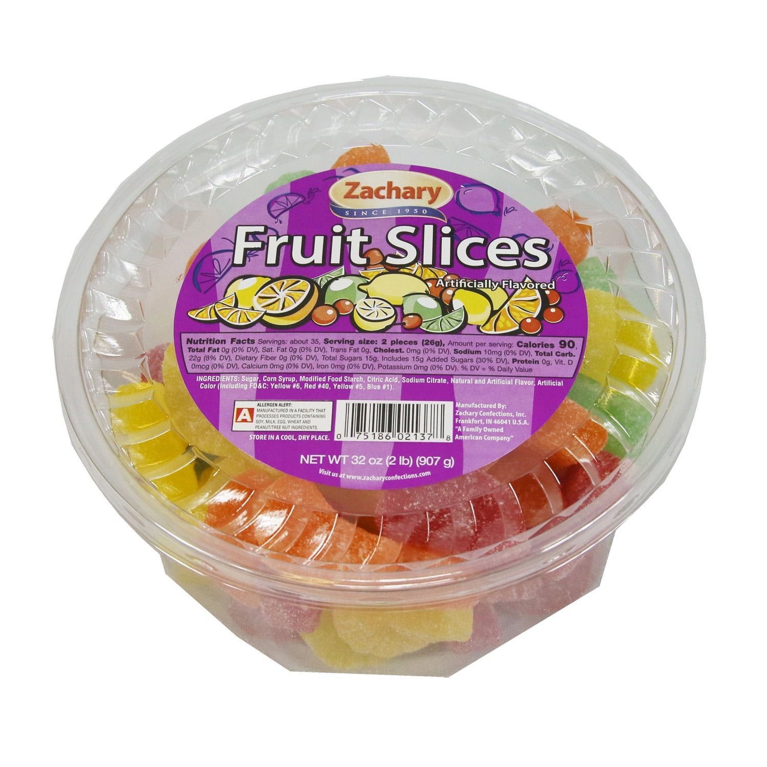Zachary Assorted Fruit Slices, 32 oz. Tub