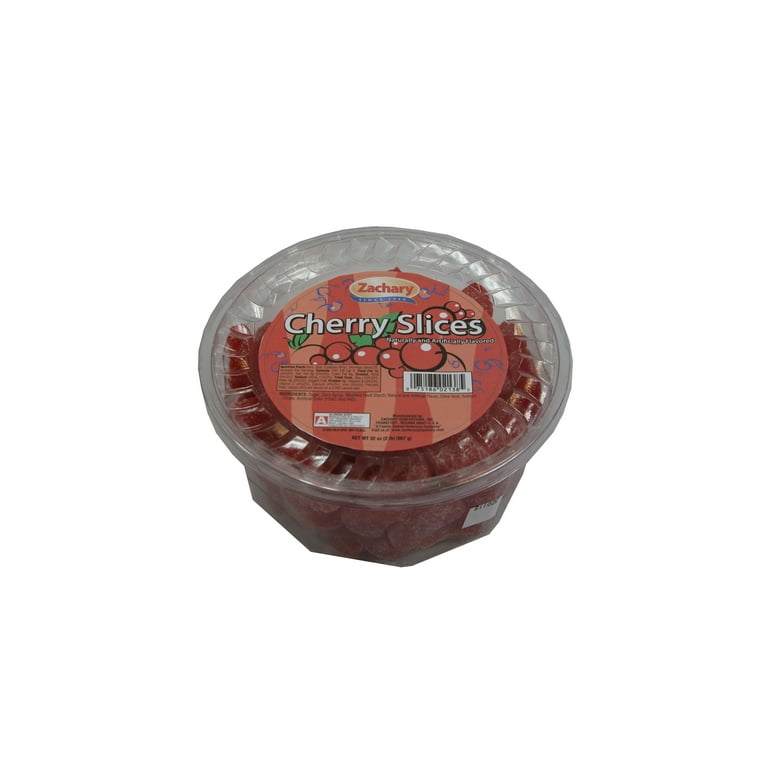 Zachary Cherry Slices, 32 oz. Tub, Jelly Candy Regular Size Pieces