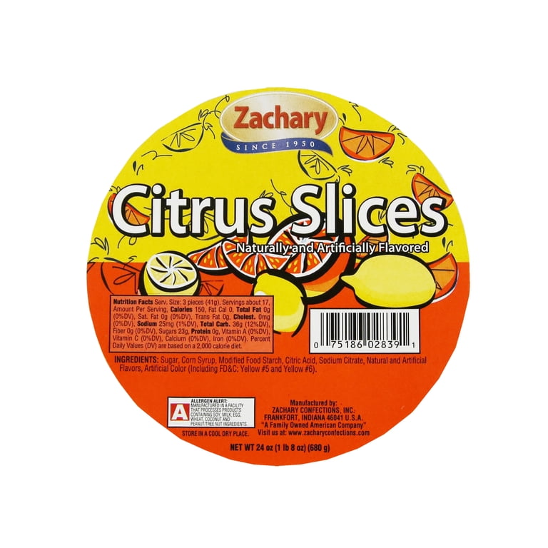 Zachary Citrus Slices Candy, 24 Oz - Fruit Flavored, Lemon