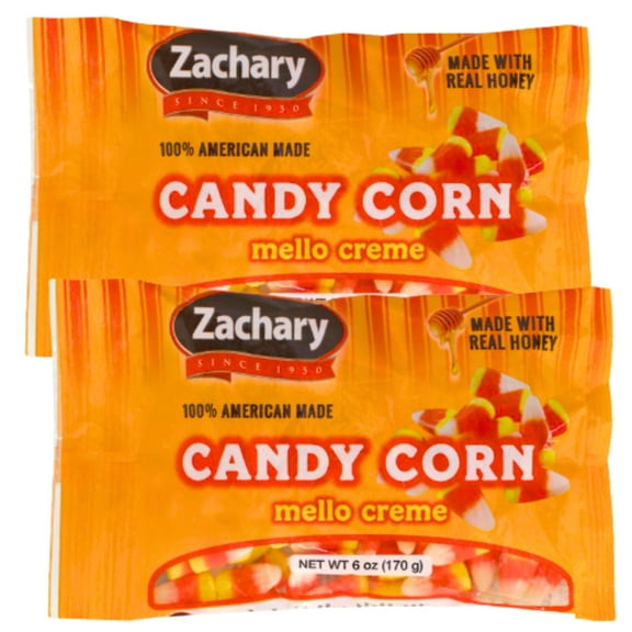 Zachary Edible Candy Corn 6Oz Mello Creme Trick or Treat Candy Gift Bag Party Favors Basket Bowl Goodies Stocking Stuffer Sweet Dessert Bars for Halloween Birthdays Wedding Parties Pack of 2