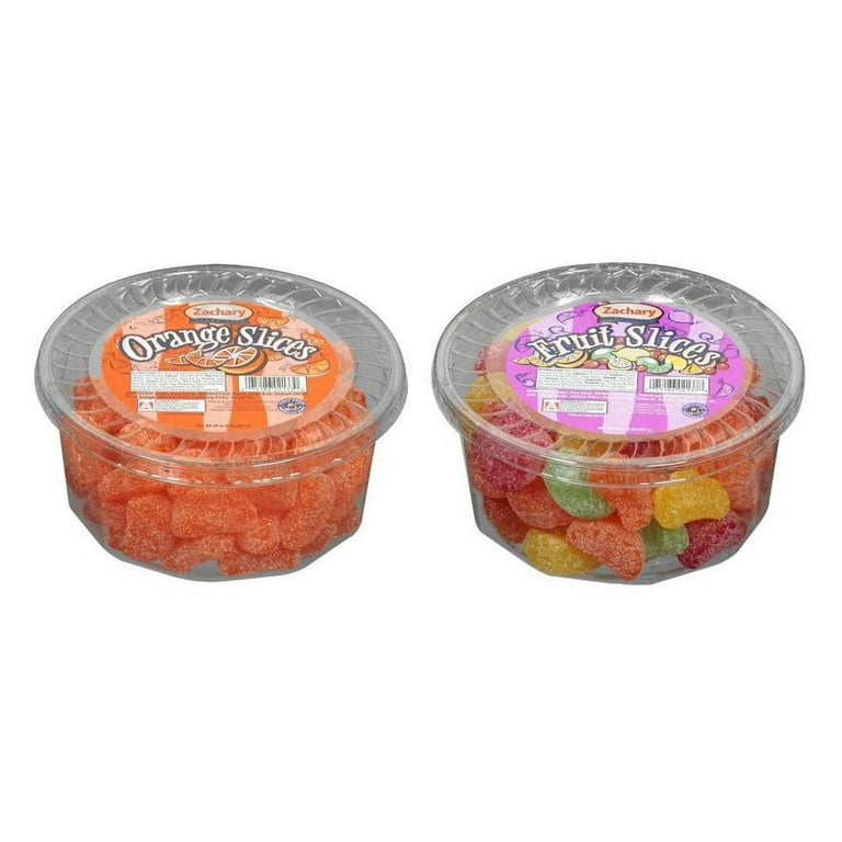 Zachary Fruit Slices, Orange and Multi-Color Candy, Chewy Jellied