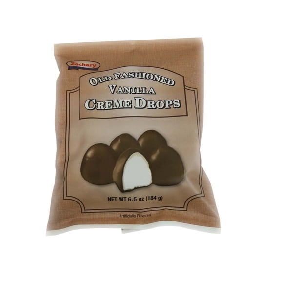 Zachary Old Fashioned Vanilla Creme Drops Candy, 6.5 oz. Bag, Contains Soy, Milk, & Egg.